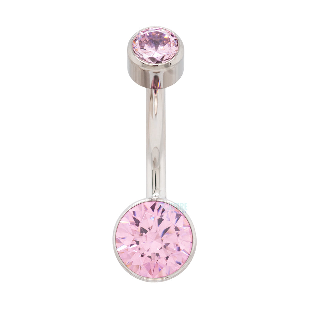 Bezel-set Brilliant-Cut Navel Curve