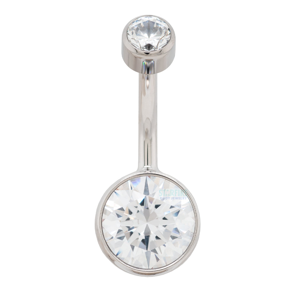Bezel-set Brilliant-Cut Navel Curve