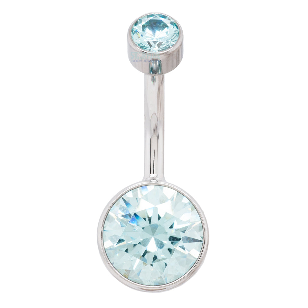 Bezel-set Brilliant-Cut Navel Curve