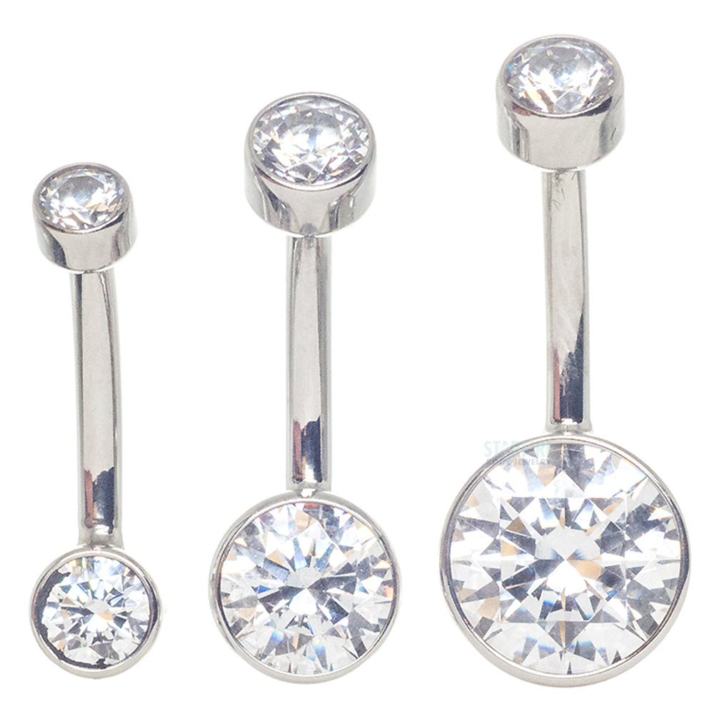 Bezel-set Brilliant-Cut Navel Curve