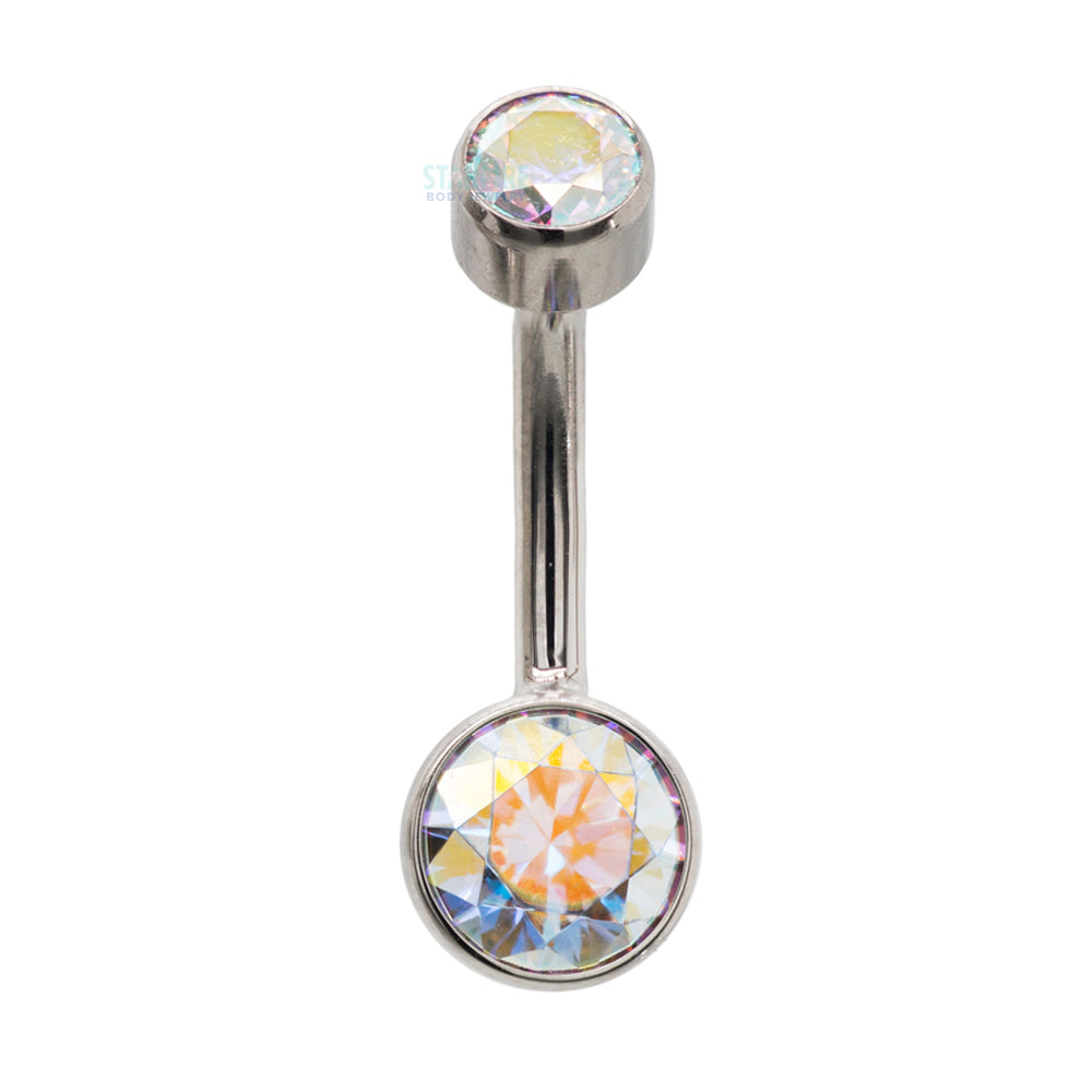 Bezel-set Brilliant-Cut Navel Curve