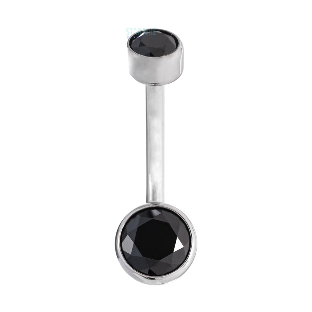 Bezel-set Brilliant-Cut Navel Curve