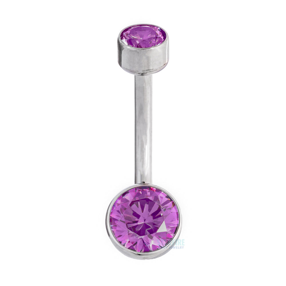 Bezel-set Brilliant-Cut Navel Curve