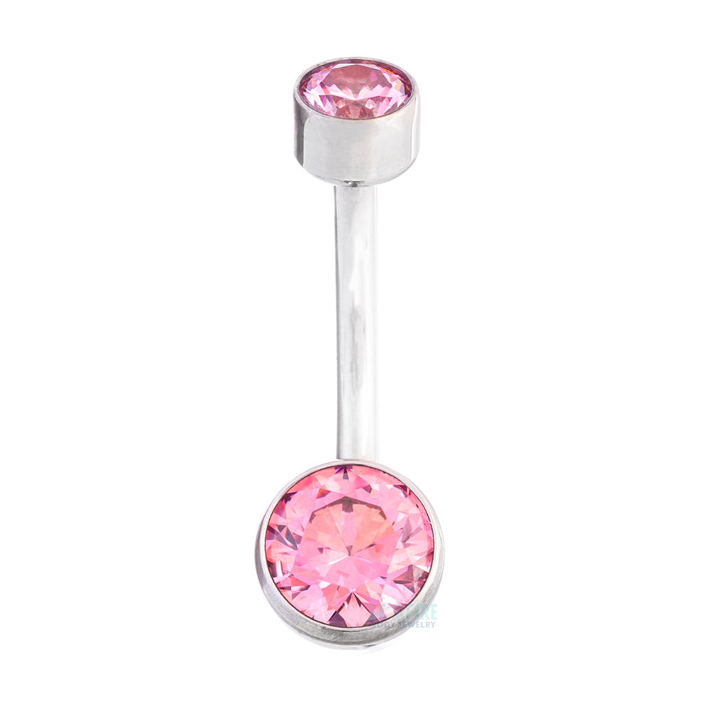 Bezel-set Brilliant-Cut Navel Curve