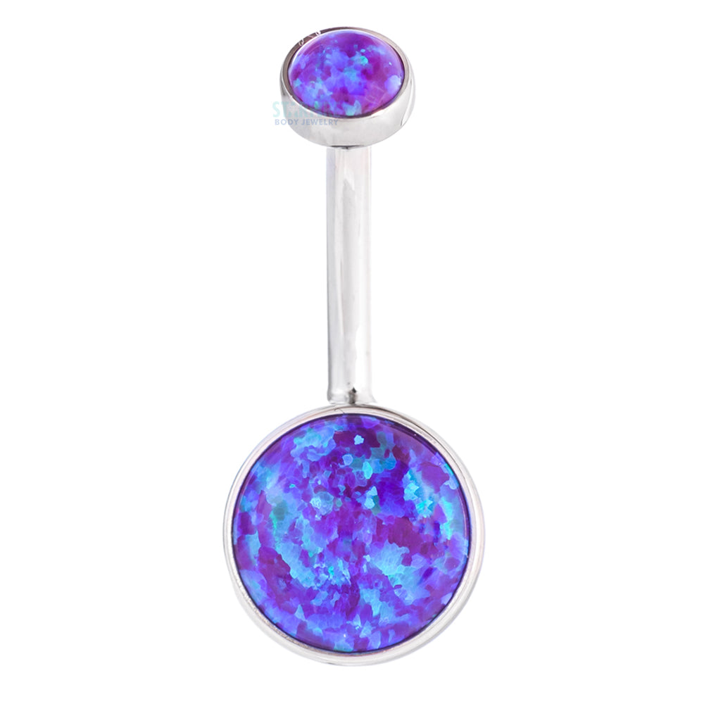 Bezel-set Opal Navel Curve