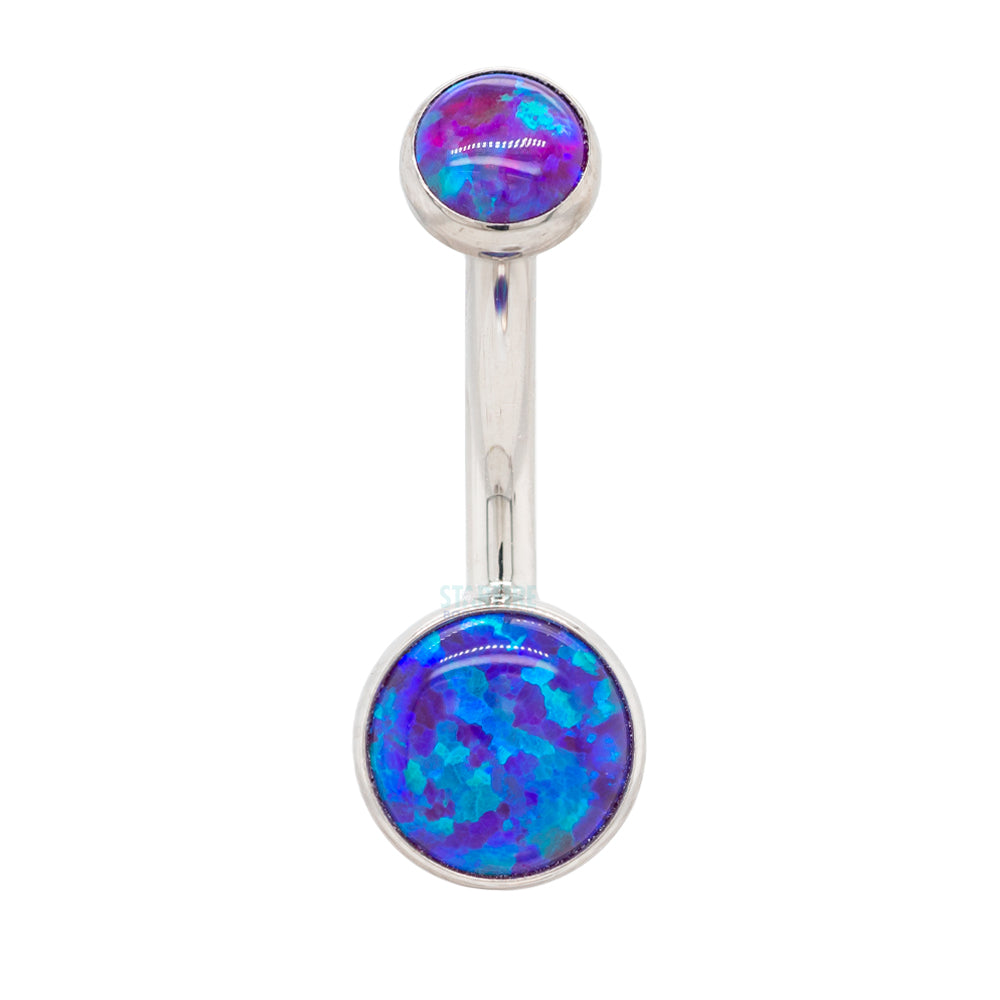 Bezel-set Opal Navel Curve