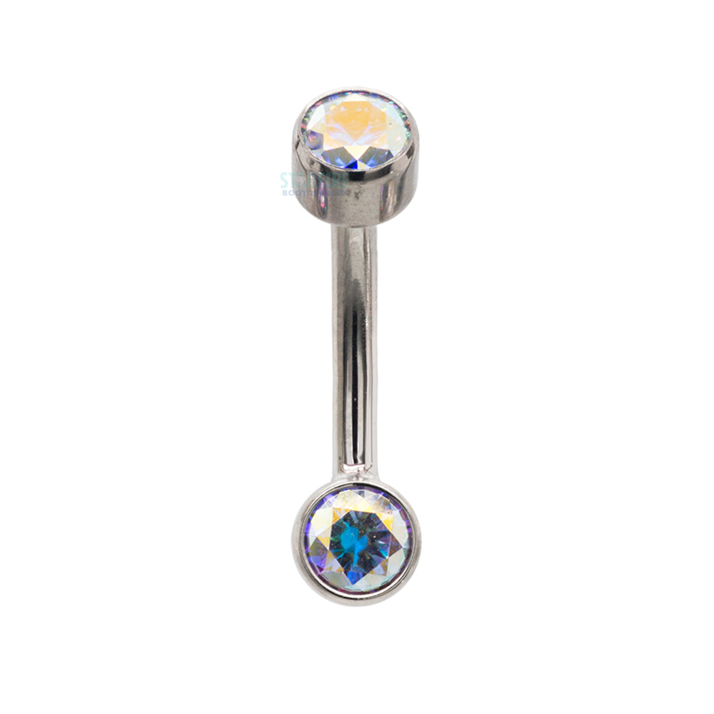 Bezel-set Brilliant-Cut Navel Curve
