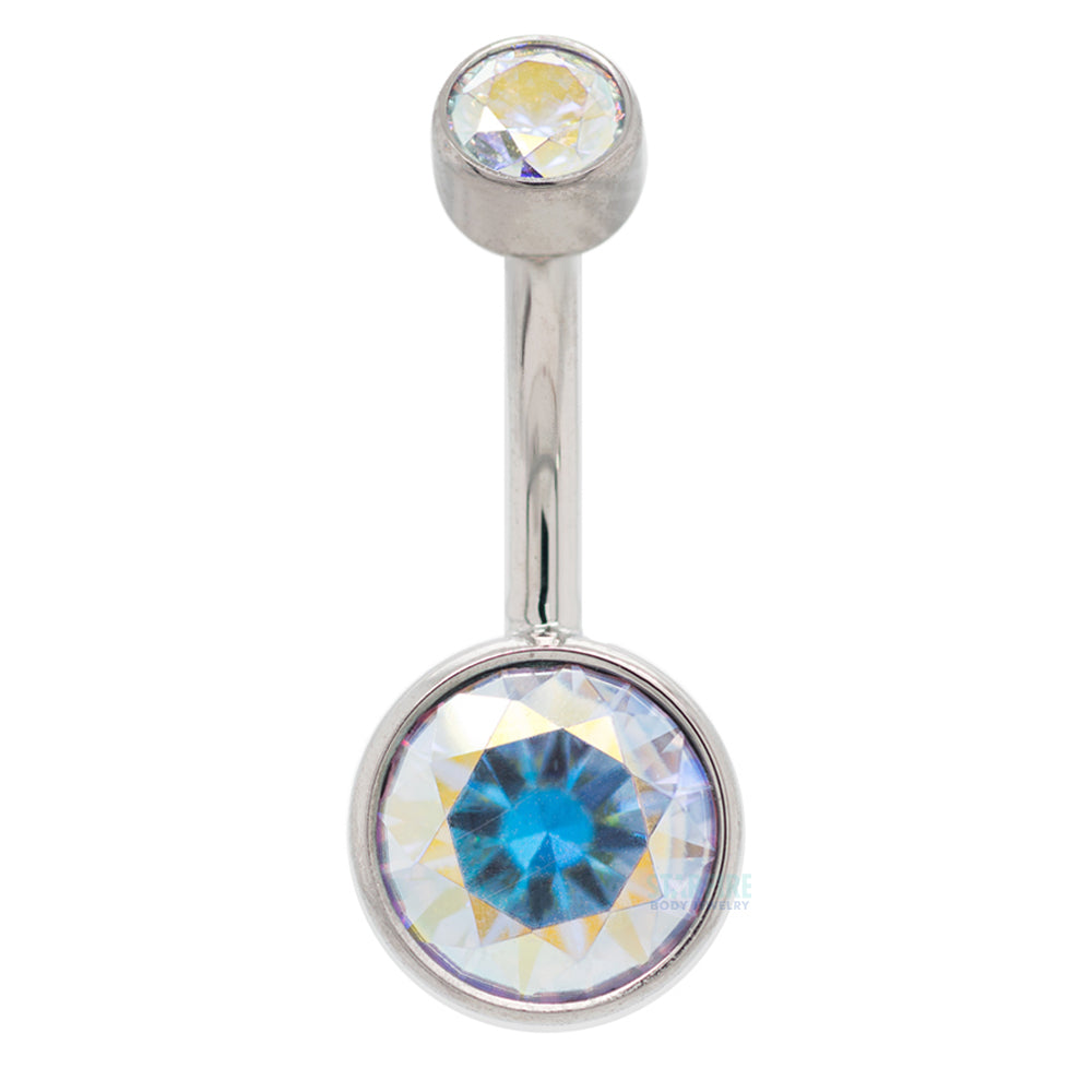 Bezel-set Brilliant-Cut Navel Curve