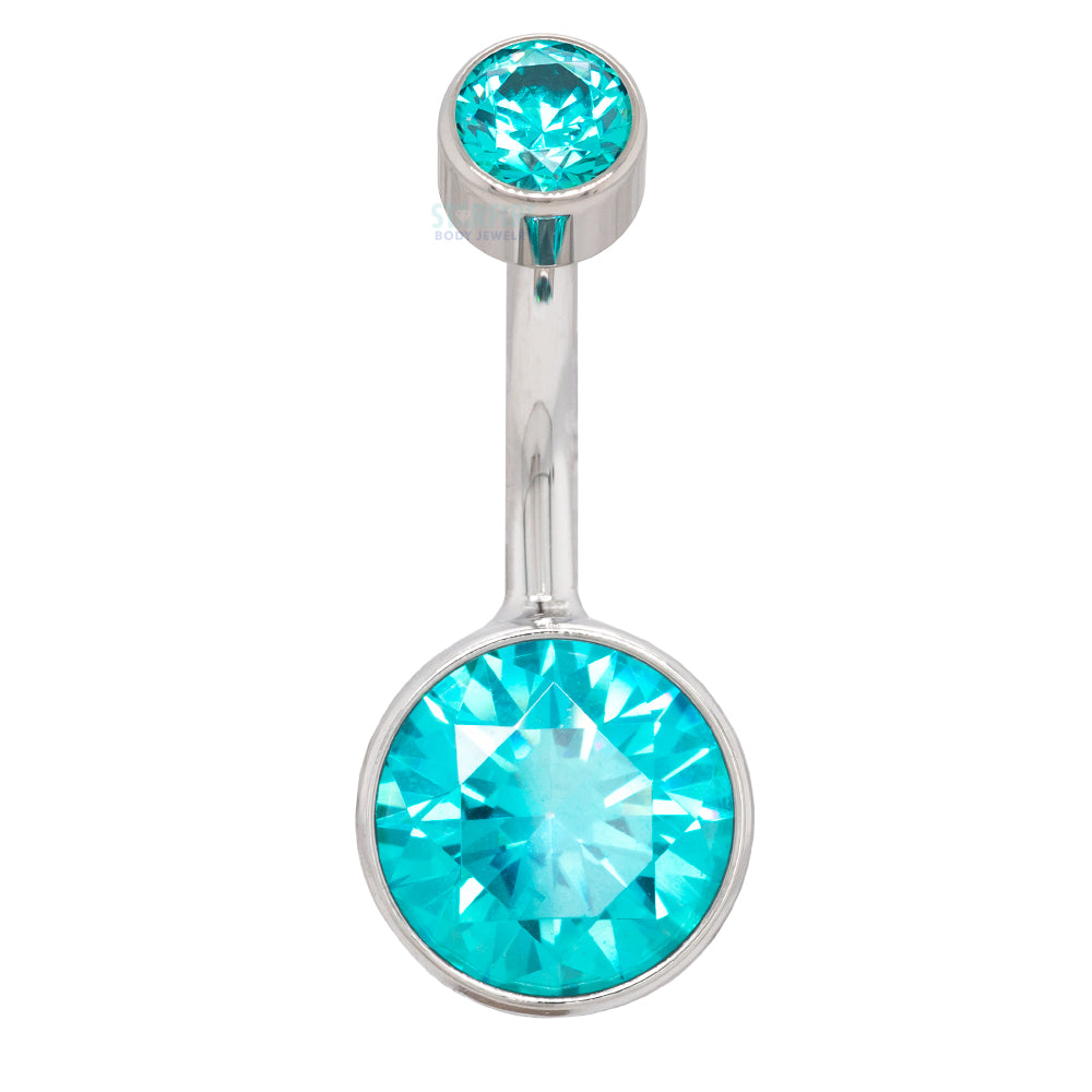 Bezel-set Brilliant-Cut Navel Curve
