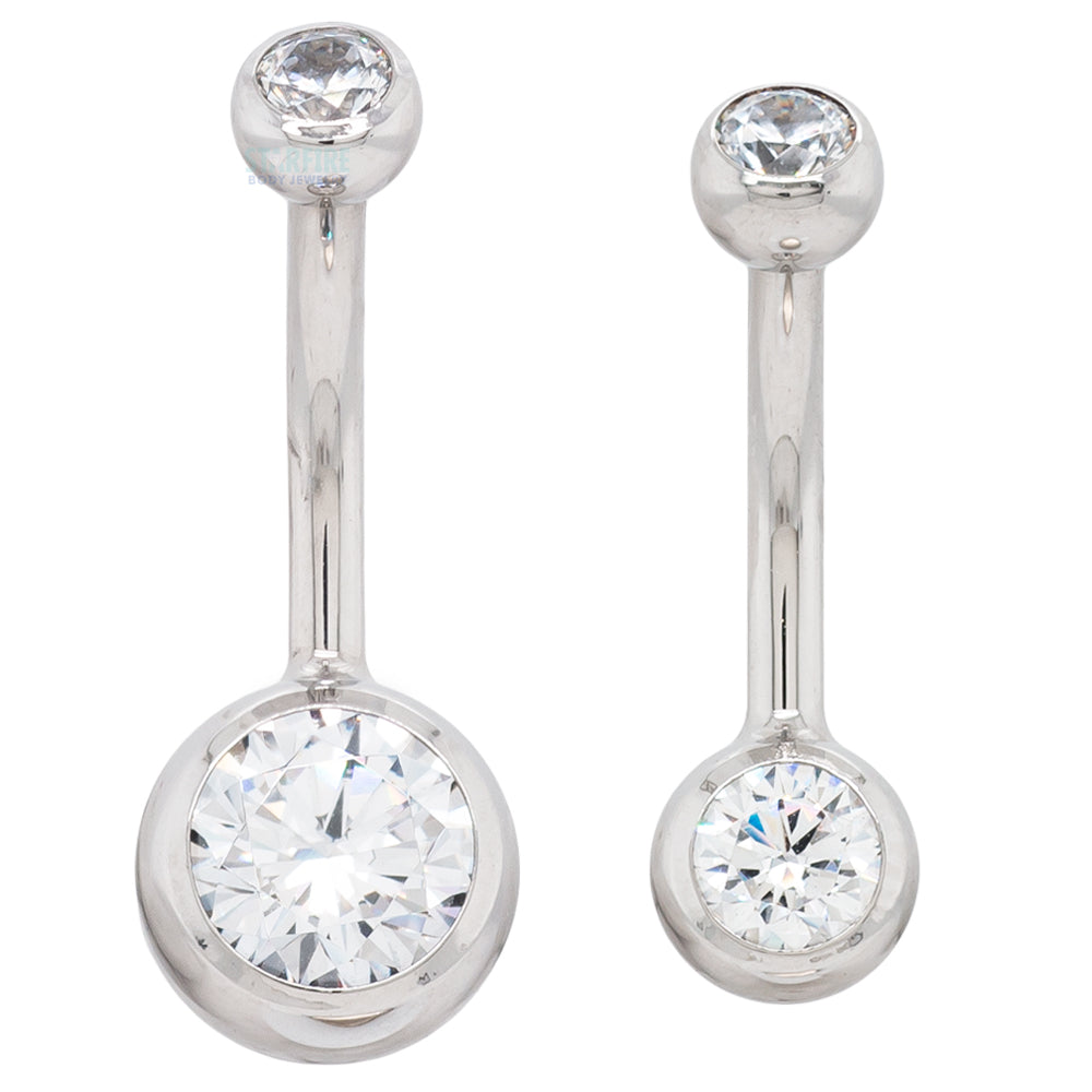 Ball-Set Brilliant-Cut Navel Curve