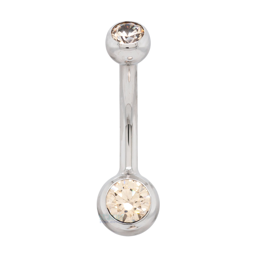 Ball-Set Brilliant-Cut Navel Curve