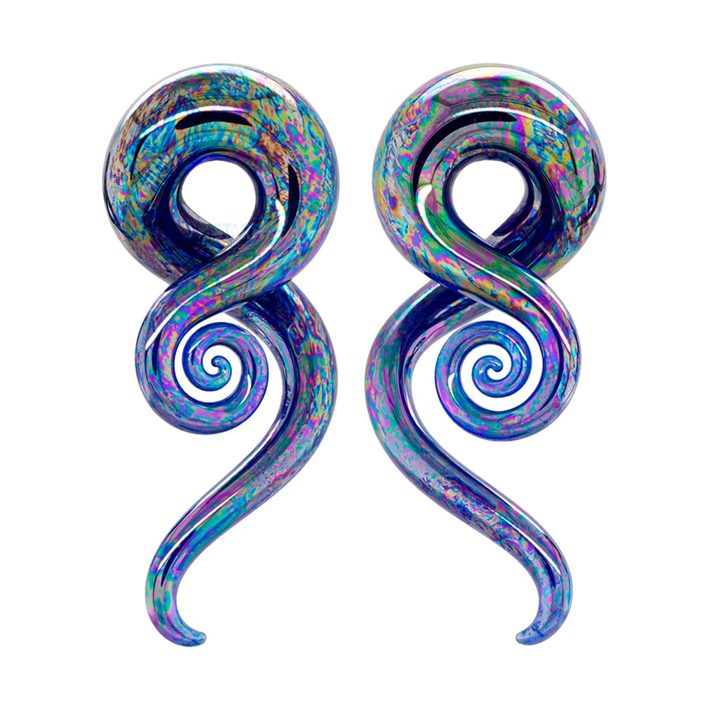 Glass Mini Squids - Oil Slick Cobalt