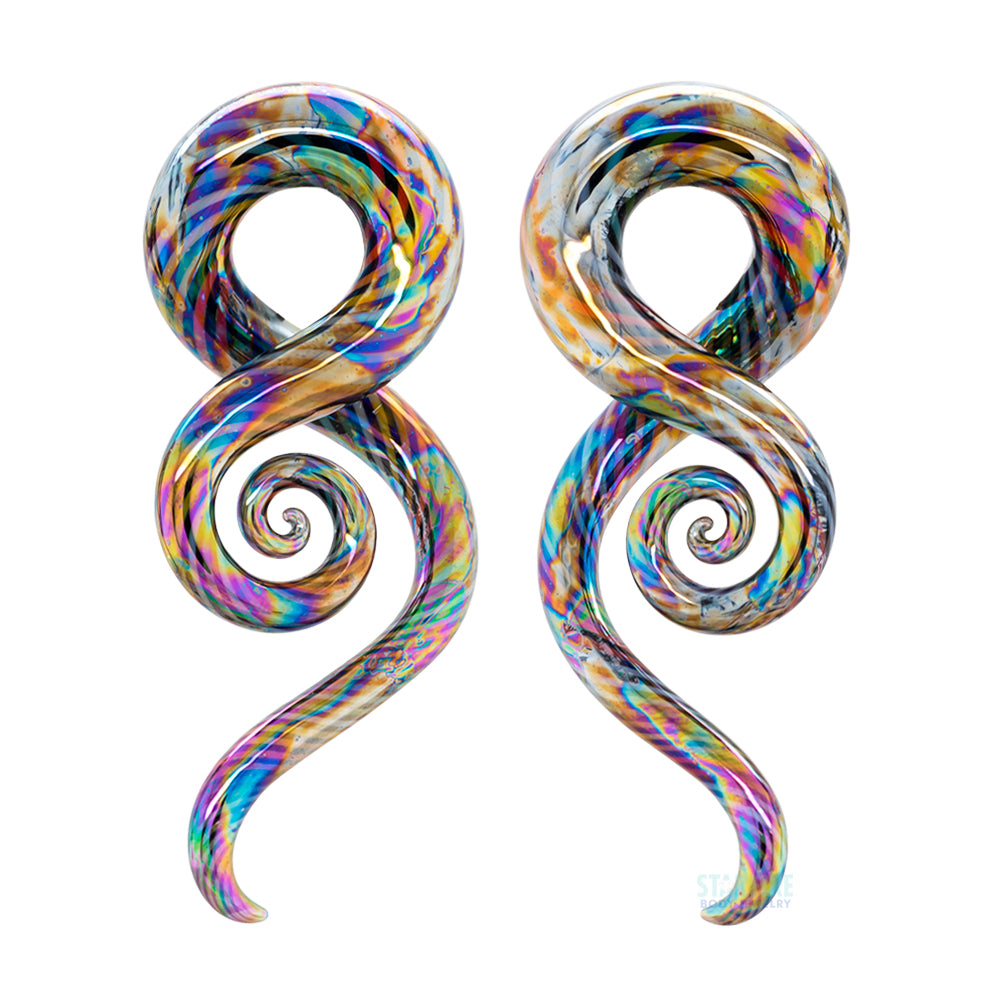 Glass Mini Squids - Oil Slick Twisted Spectrum