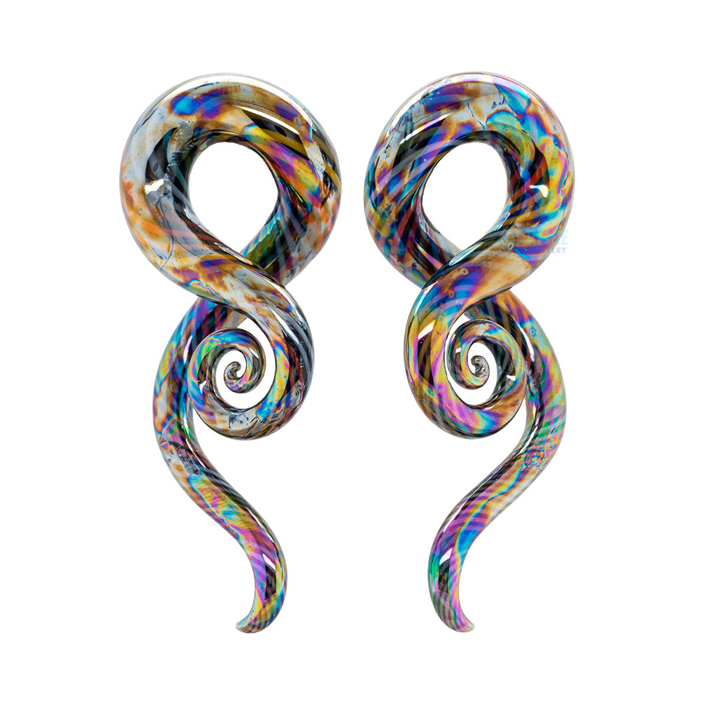 Glass Mini Squids - Oil Slick Twisted Spectrum