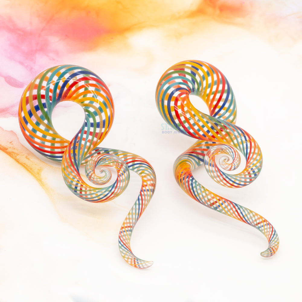 Glass Mini Squids - Rainbow Fishnet
