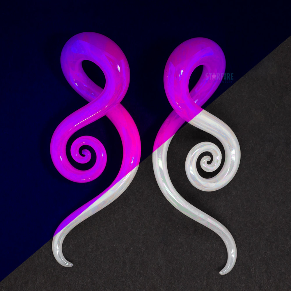 Glass Mini Squids - Oil Slick UV Secret Pink
