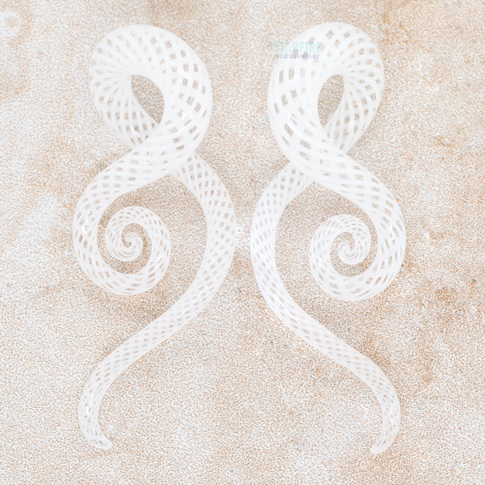 Glass Mini Squids - White Fishnet