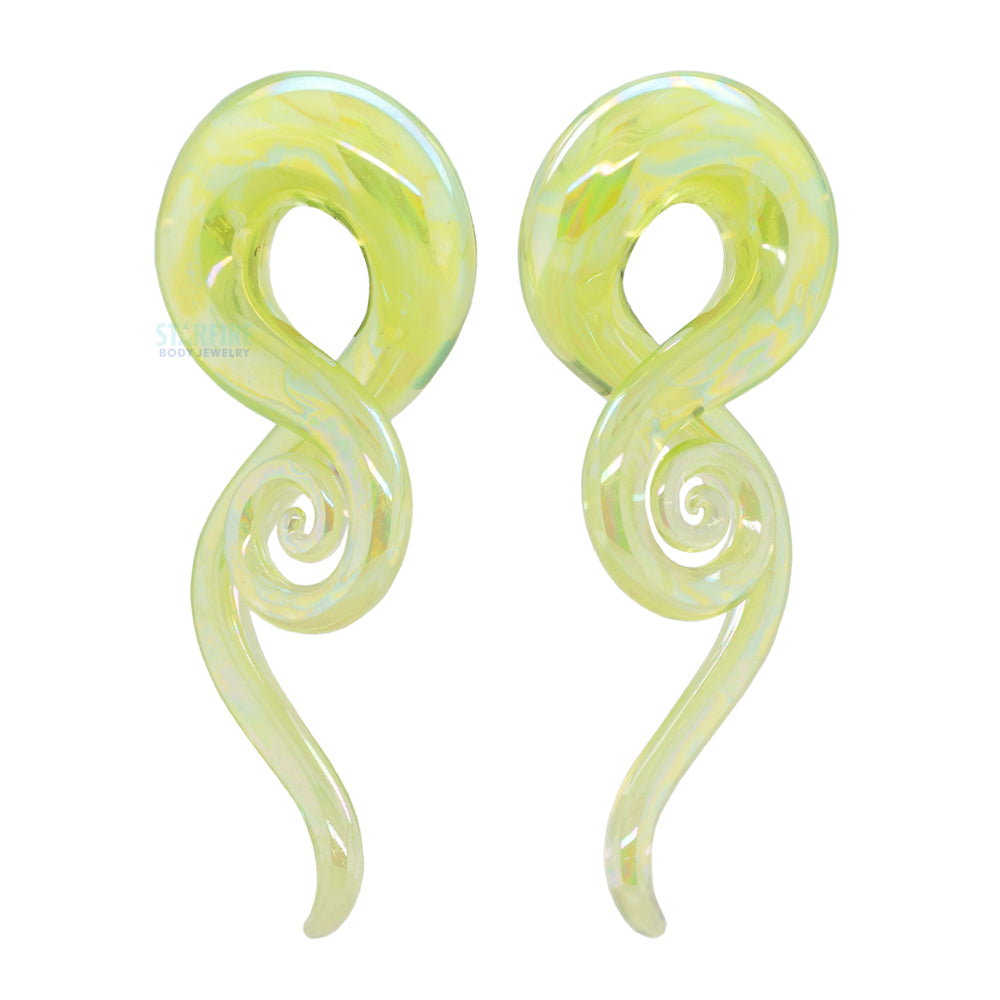 Glass Mini Squids - Oil Slick Chartreuse