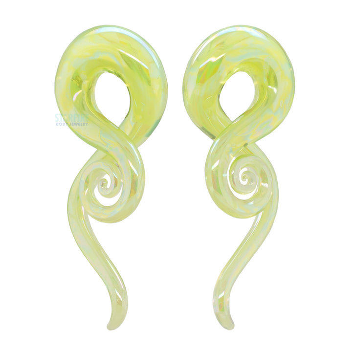 Glass Mini Squids - Oil Slick Chartreuse