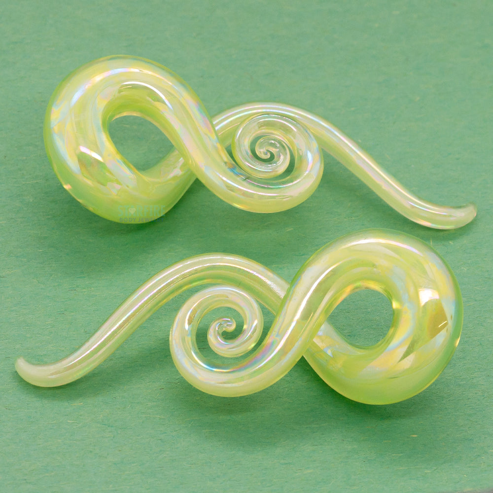 Glass Mini Squids - Oil Slick Chartreuse