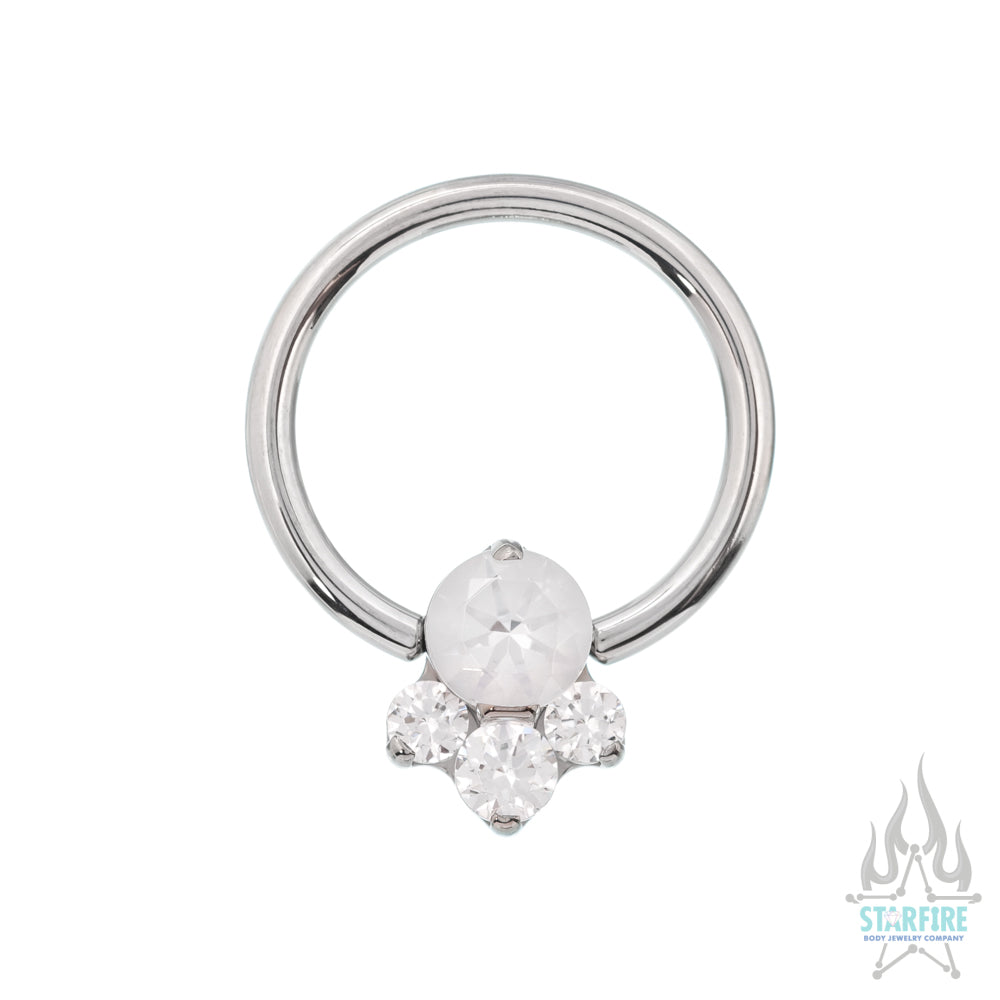 "Caeli" Prong-Set Faceted Gems Captive Bead Ring (CBR) - custom color combos