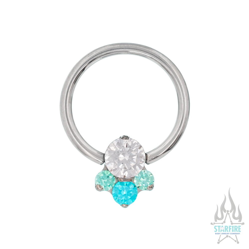 "Caeli" Prong-Set Faceted Gems Captive Bead Ring (CBR) - custom color combos