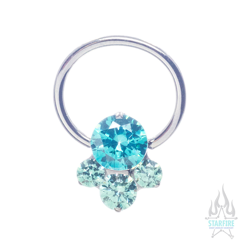 "Caeli" Prong-Set Faceted Gems Captive Bead Ring (CBR) - custom color combos