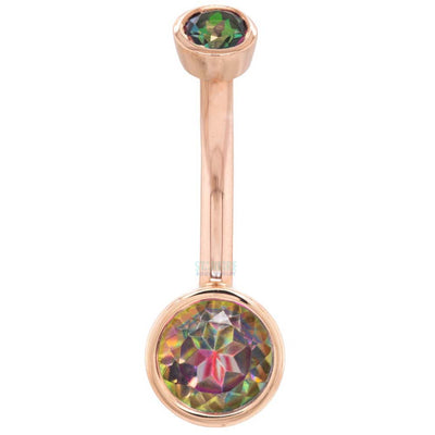 Bezel-Set Navel Curve in Gold with Mystic Topaz'