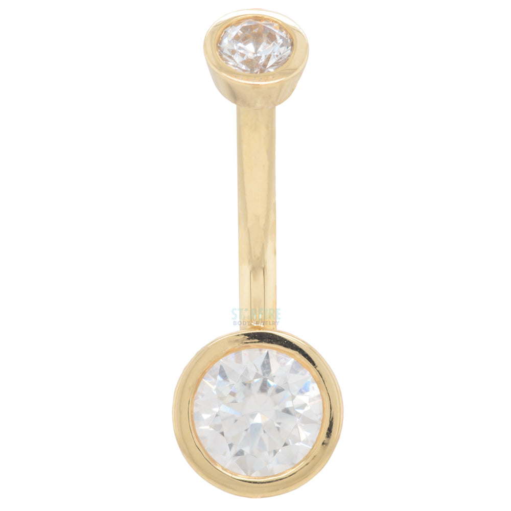 Bezel-Set Navel Curve in Gold with White CZ's