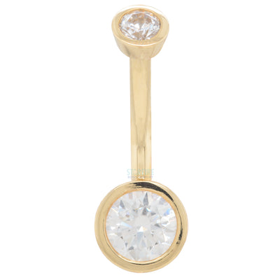 Bezel-Set Navel Curve in Gold with White CZ's