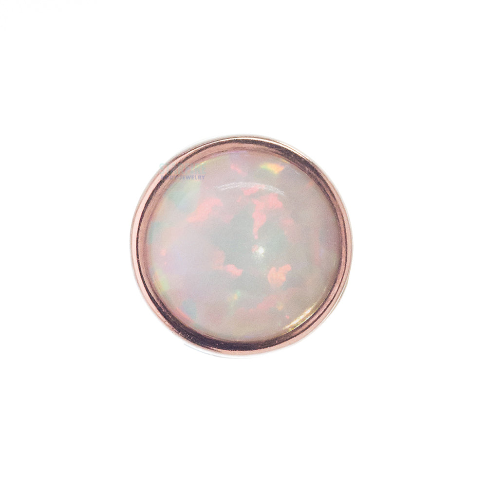 4mm Opal in Cup Setting Threaded End in Gold & Platinum