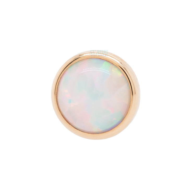 4mm Opal in Cup Setting Threaded End in Gold & Platinum
