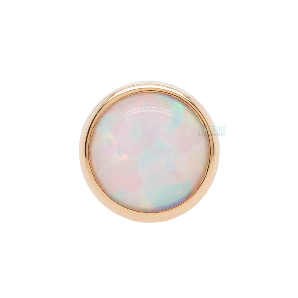 4mm Opal in Cup Setting Threaded End in Gold & Platinum