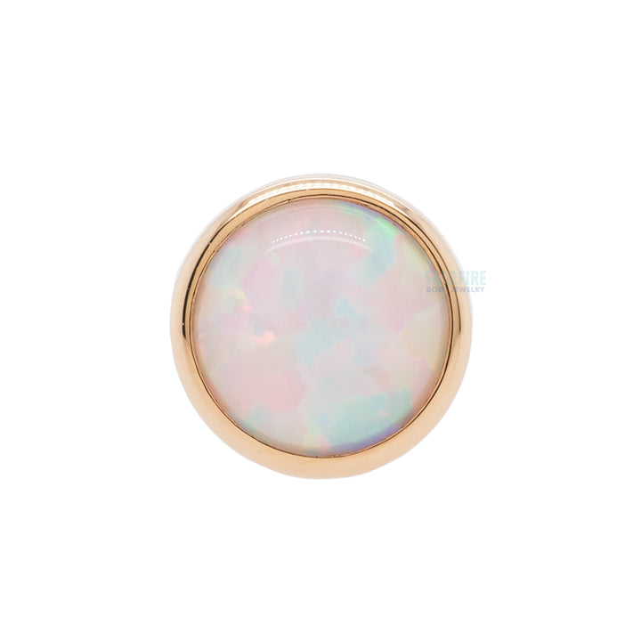 4mm Opal in Cup Setting Threaded End in Gold & Platinum