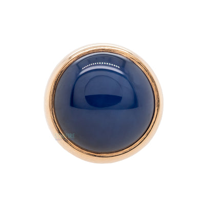 Blue Star Sapphire Cabochon in Cup Setting Threaded End in Gold