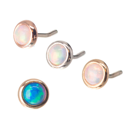 threadless: 2mm Round Opal Pin in Gold Cup