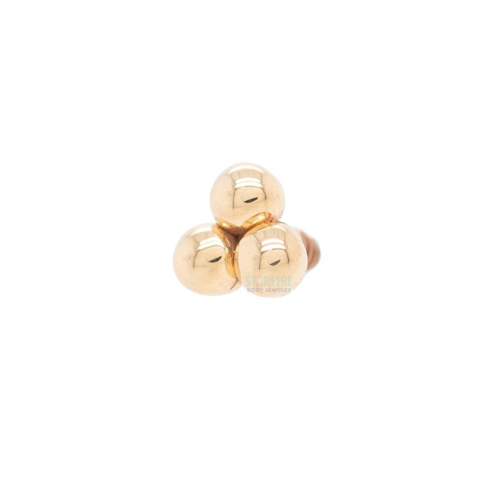 Tri Bead Cluster Threaded End in Gold