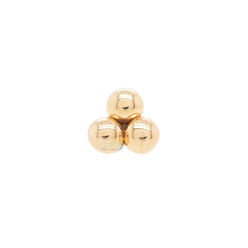 Tri Bead Cluster Threaded End in Gold & Platinum