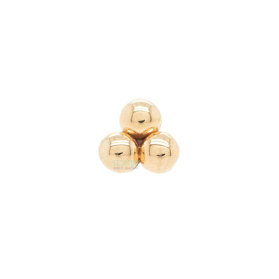 Tri Bead Cluster Threaded End in Gold