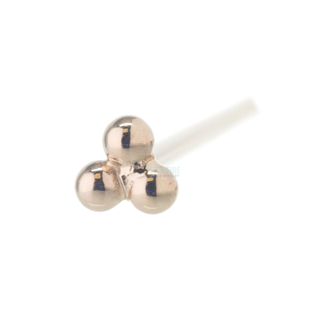 Tri Bead Cluster Nostril Screw in Gold & Platinum