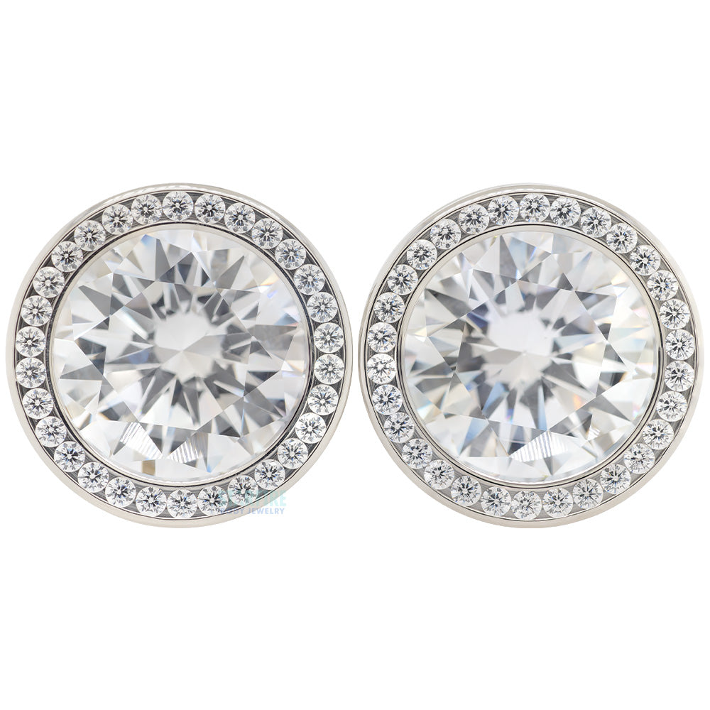 Super Gemmed BIG BLING Plugs ( Eyelets ) with Brilliant-Cut Gems - Cubic Zirconia