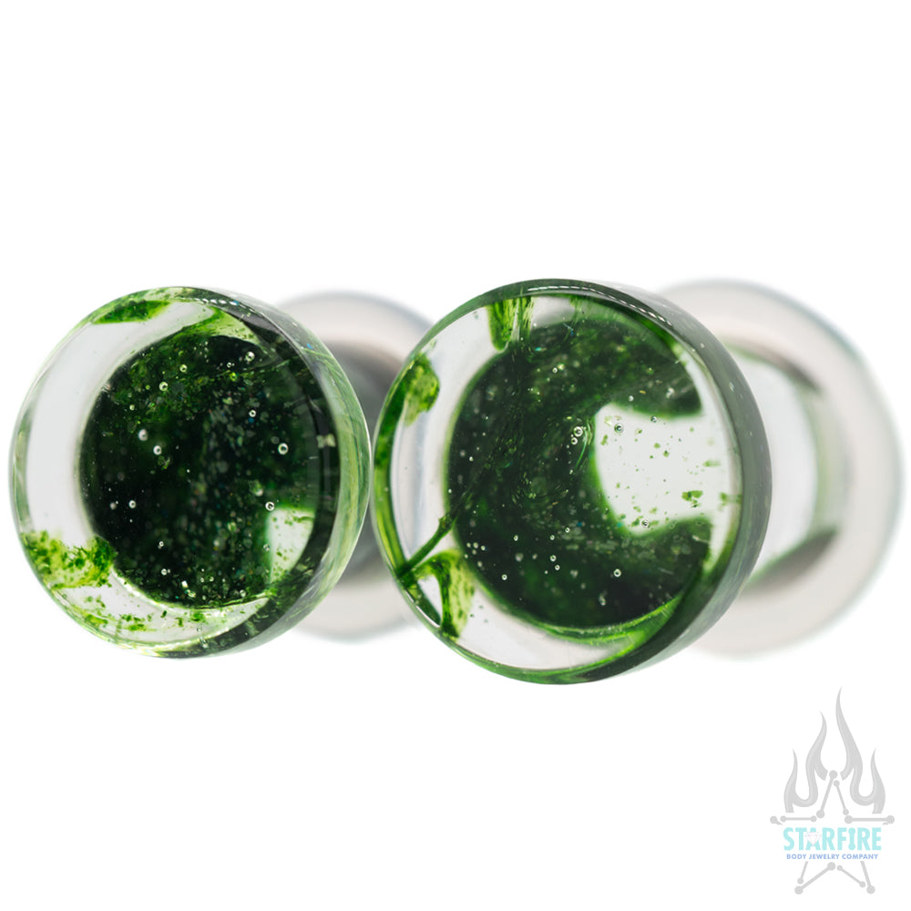 Glass Power Plugs - Serpentina (Green)