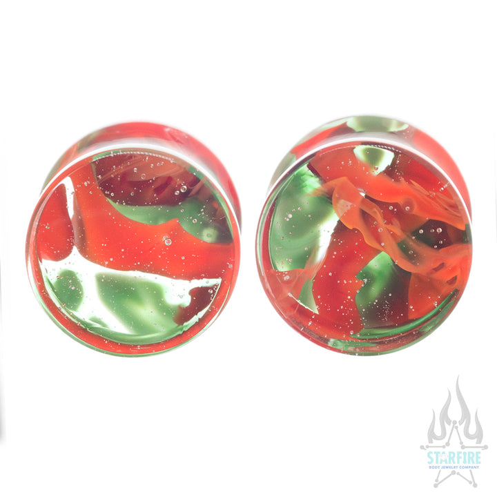 Glass Power Plugs - Aqua Orange