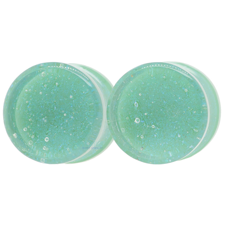 Fused Dichroic Glass Plugs - Agave