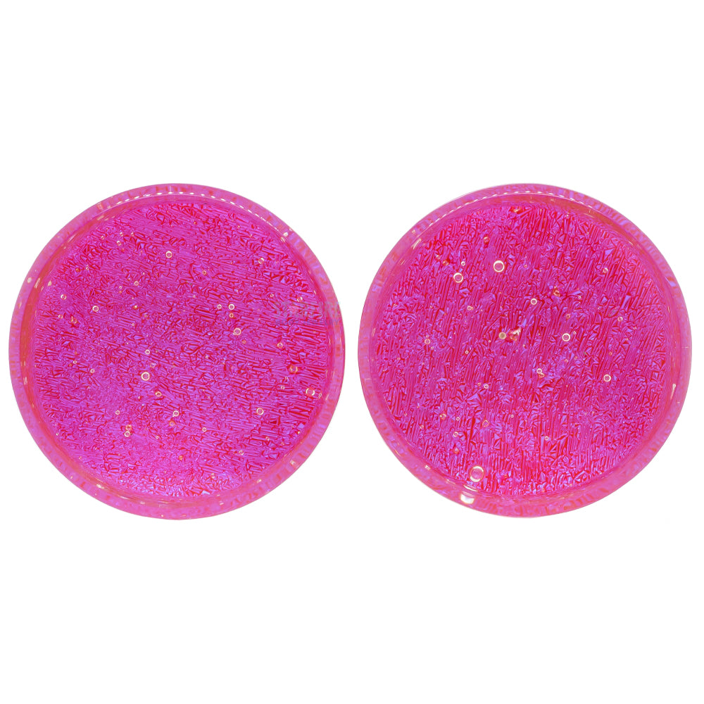 Fused Dichroic Glass Plugs - Magenta