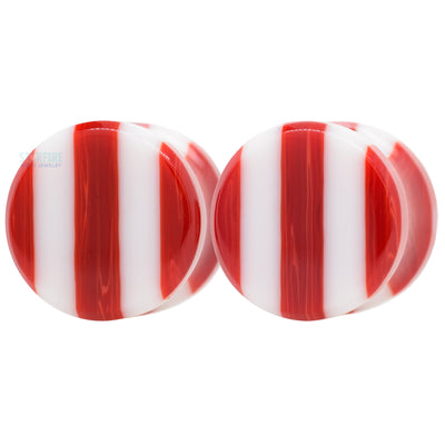 Glass Linear Plugs - CHRISTMAS: Red & White