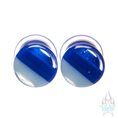 Glass Linear Plugs - Blue