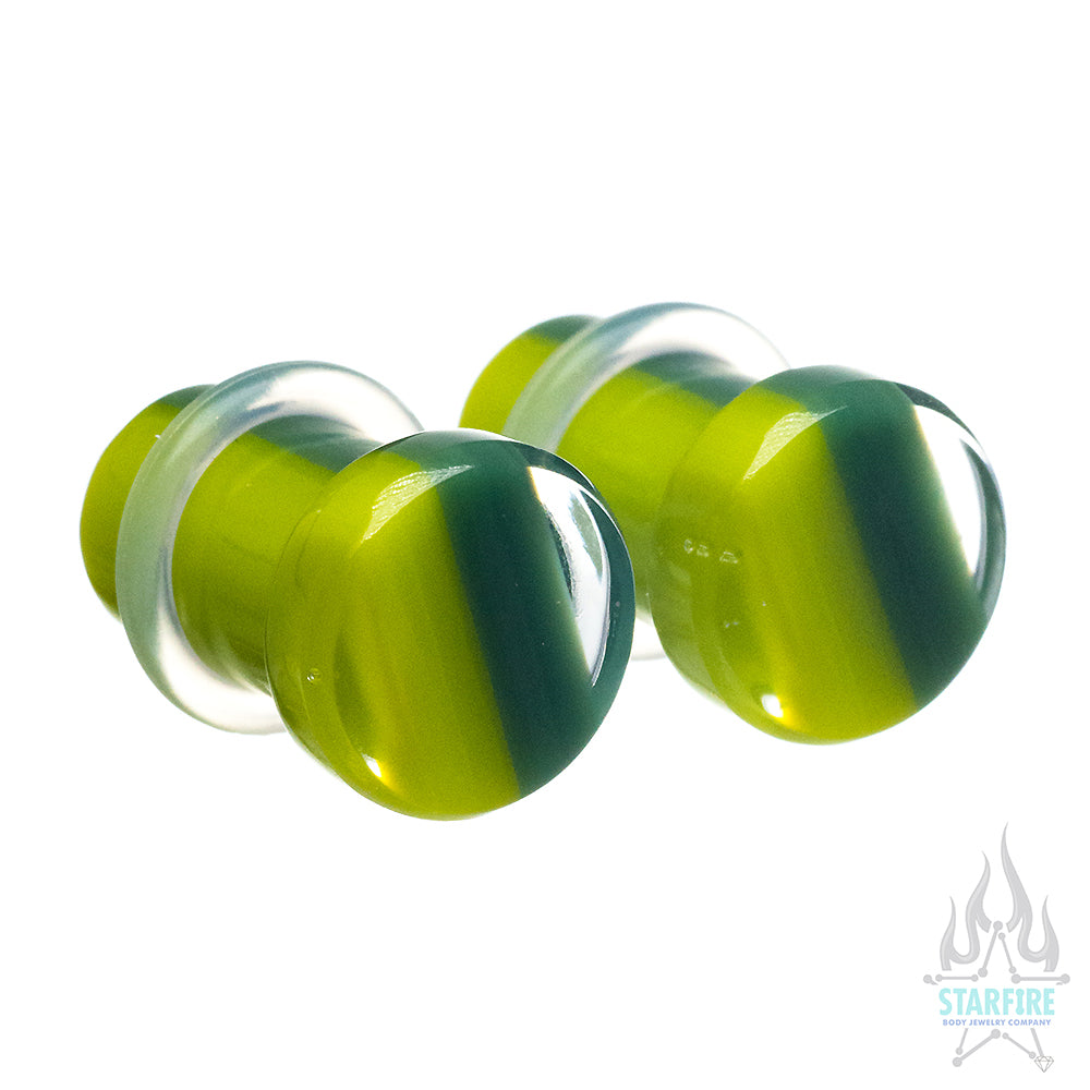 Glass Linear Plugs - Green