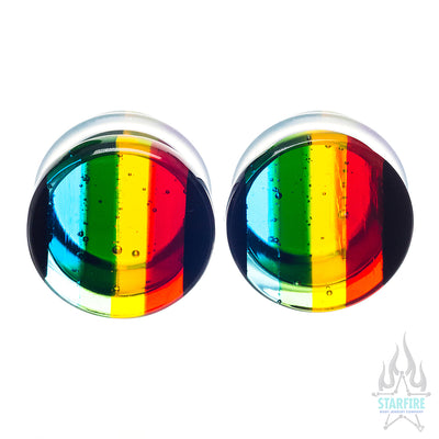 Glass Linear Plugs - Rainbow