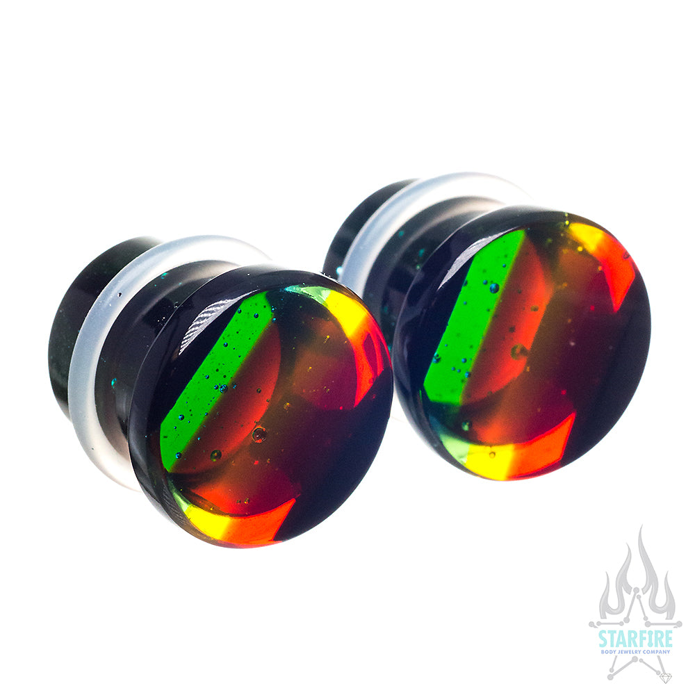 Glass Linear Plugs - Rainbow